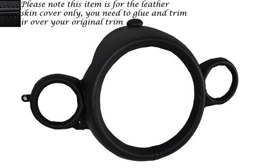 BLACK STITCH SPEEDO SURROUND LEATHER COVER FITS BMW MINI COOPER S R56 R57 07-13
