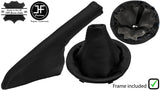 BLACK REAL LEATHER GEAR + FRAME & SLIM HANDBRAKE COVER FOR FIAT 500 2007-2015