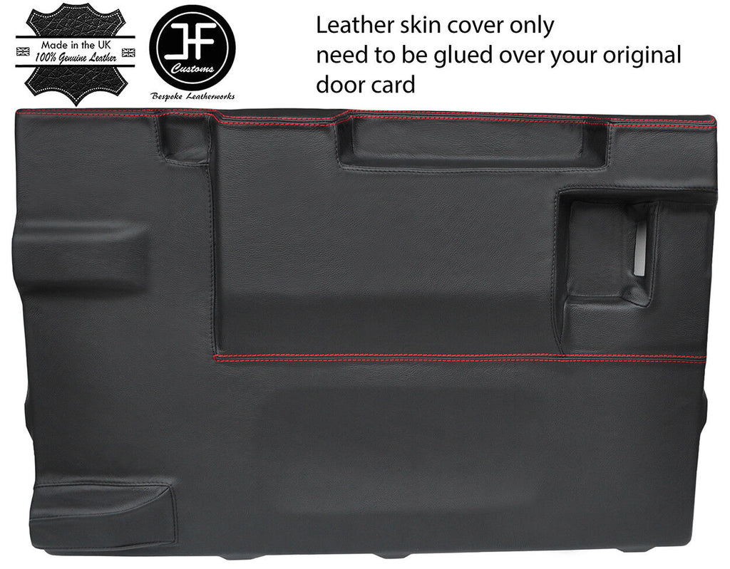 RED STITCH TAILGATE DOOR CARD LTHR COVER FOR LAND ROVER DEFENDER 90 03-17 3DR