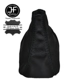 BLACK STITCH MANUAL LEATHER GEAR GAITER FITS MITSUBISHI LANCER COLT 1988-1994