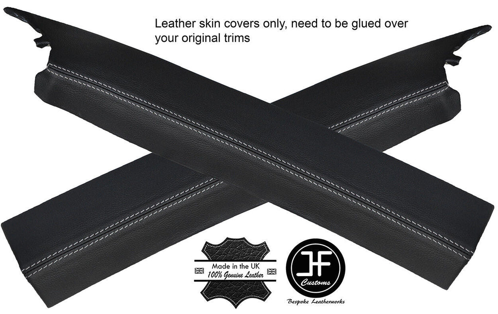 GREY STITCHING 2X A PILLAR REAL LEATHER COVERS FITS PEUGEOT RCZ 2010-2016