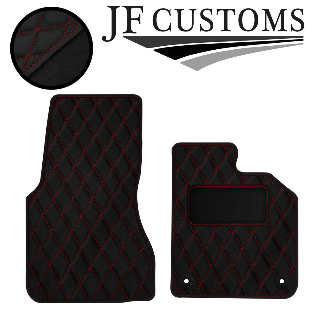 D RED DIAMOND STITCH VINYL 2X TAILORED FLOOR CARPET FOR SMART FORTWO 453 14-21