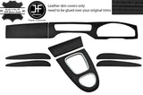 BLACK REAL LEATHER 8 PIECE INTERIOR KIT COVERS FOR JAGUAR S-TYPE 1999-2008