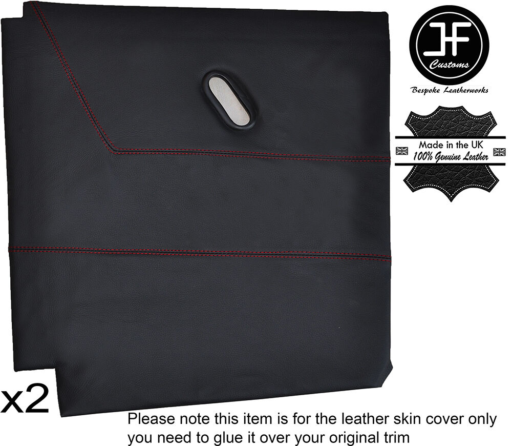 RED STITCH 2X REAR DOOR CARD LEATHER COVER FITS TRIUMPH VITESSE CONVERTIBLE