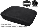 BLACK STITCHING REAL SUEDE ARMREST LID COVER FITS AUDI A4 B9 2015-2017