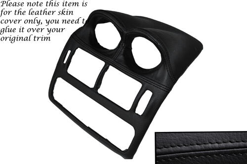 BLACK STITCH CENTRE DASH UPPER SURROUND LEATHER COVER FITS MITSUBISHI FTO 94-01