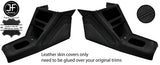 BLACK STITCH 2X KNEE PAD & GEAR SURROUND LEATHER COVERS FOR FIAT X19 X1/9 73-89