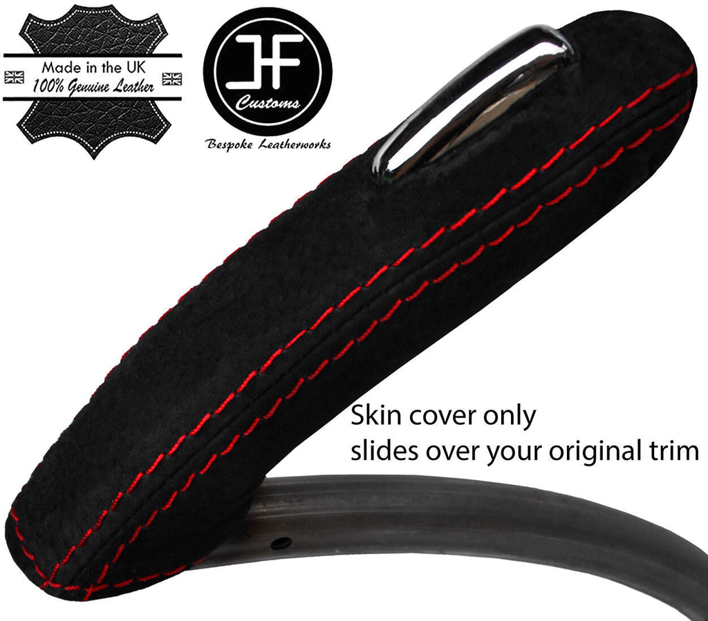 RED STITCH REAL SUEDE HANDBRAKE HANDLE COVER FITS VAUXHALL OPEL MOKKA 12-18