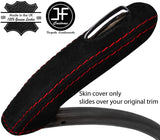 RED STITCH REAL SUEDE HANDBRAKE HANDLE COVER FITS VAUXHALL OPEL MOKKA 12-18