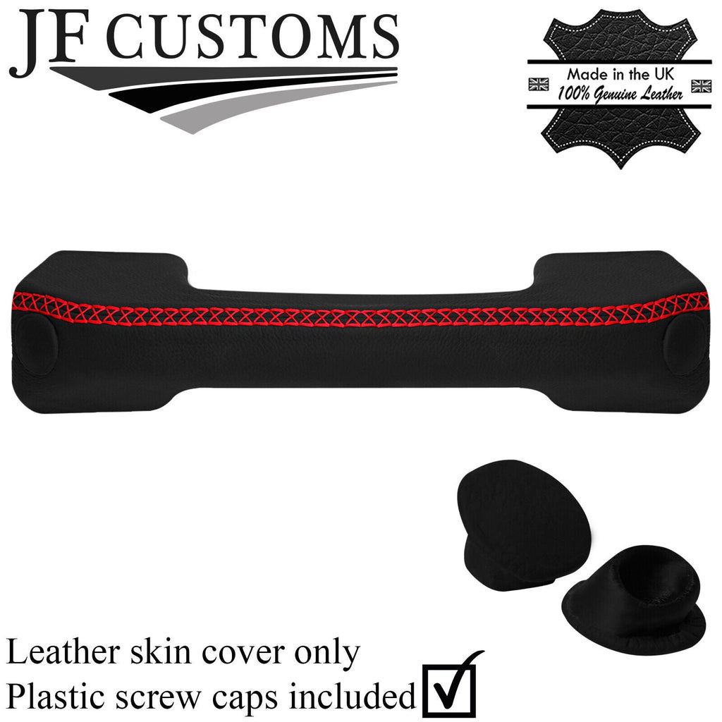 RED LUX-STITCH LEATHER DASH HANDLE + SCREW CAPS FOR LAND ROVER DEFENDER 07-16