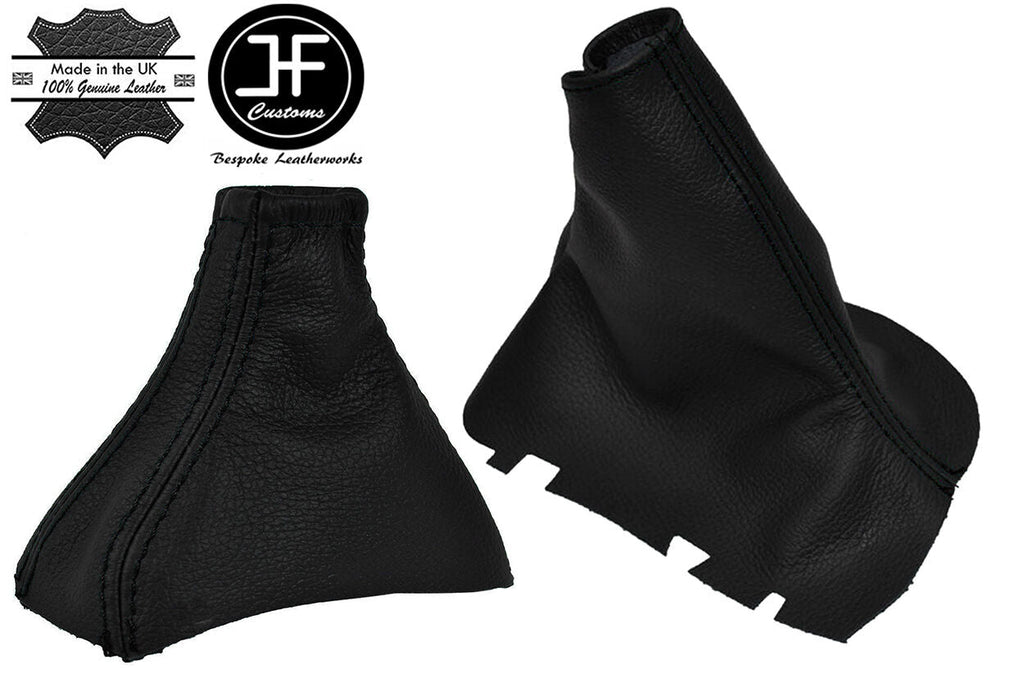 BLACK STITCH FITS VOLVO S60 2000-2007 AUTOMATIC GEAR HANDBRAKE GAITER LEATHER