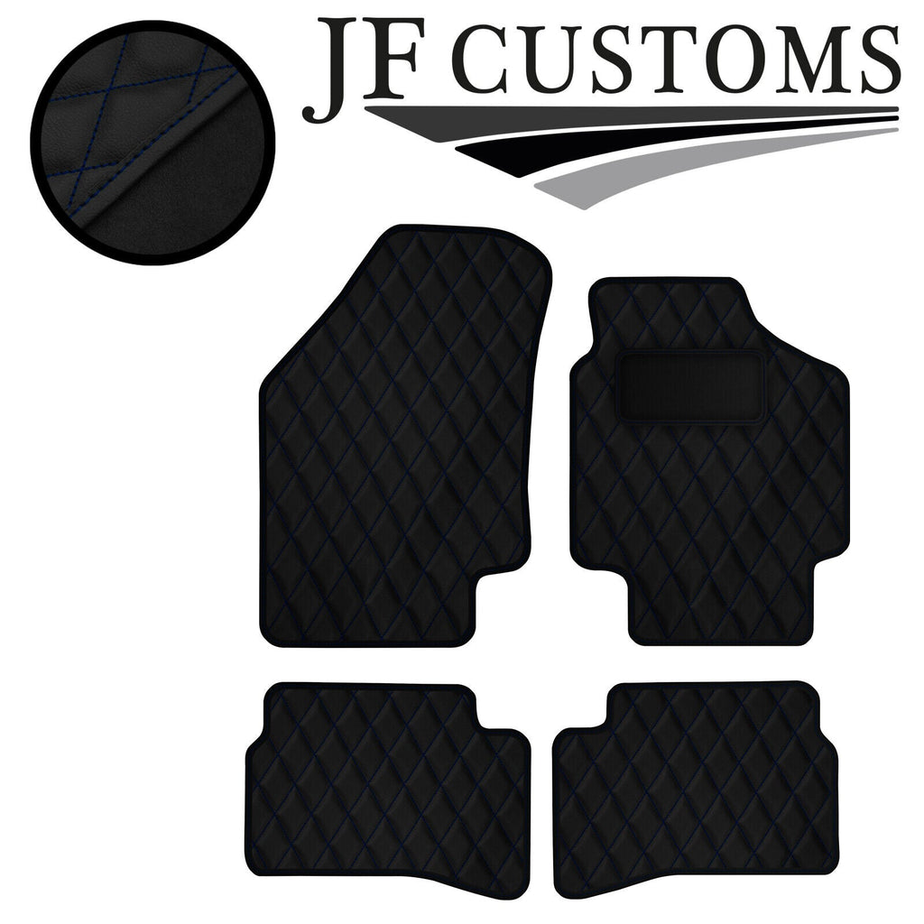 D BLUE DIAMOND STITCH VINYL 4X TAILORED FLOOR CARPETS FOR KIA RIO 05-10  JF1