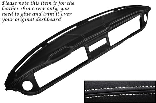 WHITE STITCH DASH DASHBOARD LEATHER COVER FITS VW T2 CAMPER VAN 1968-1976