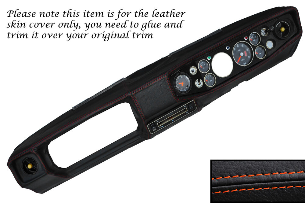 ORANGE STITCH DASH DASHBOARD LEATHER SKIN COVER FITS SUNBEAM RAPIER H120