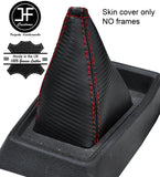 RED STITCHING CARBON FIBER VINYL GEAR GAITER FOR PEUGEOT 205 MK2 PHASE 2