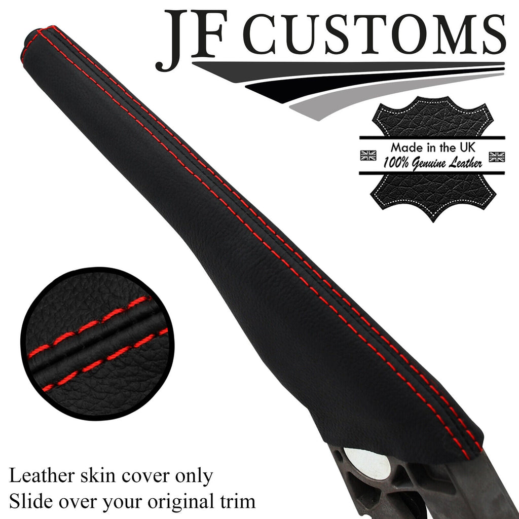 RED STITCH ITALIAN LEATHER HANDBRAKE COVER FITS VW CADDY 2015-2019 CUSTOM NEW