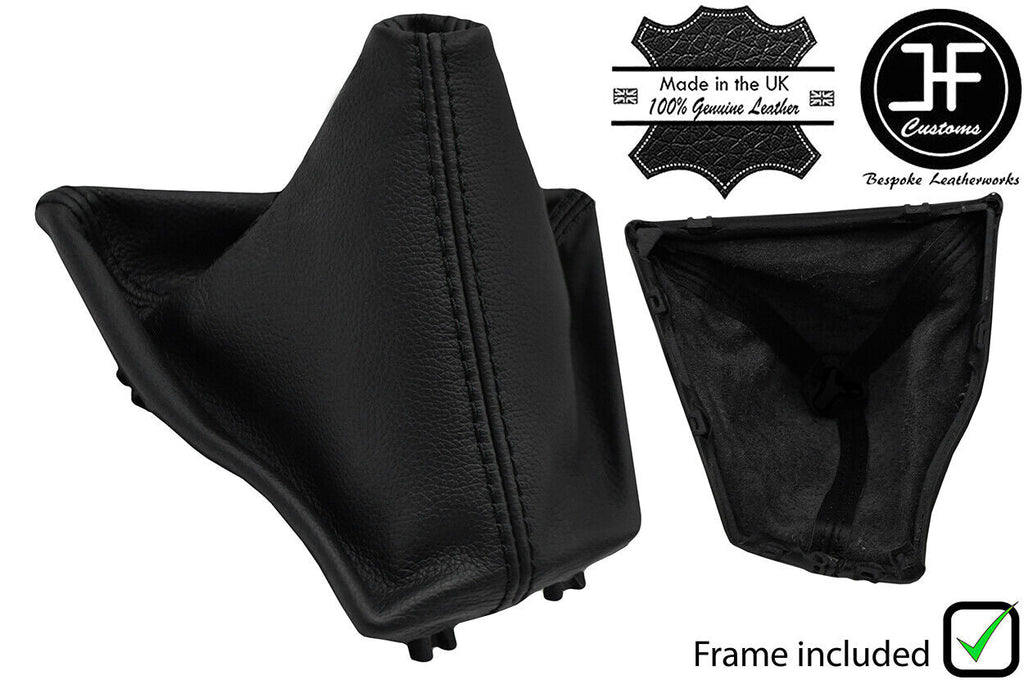 BLACK STITCH LEATHER GEAR GAITER + PLASTIC FRAME FOR BMW 3 F30 F31 2012-2015