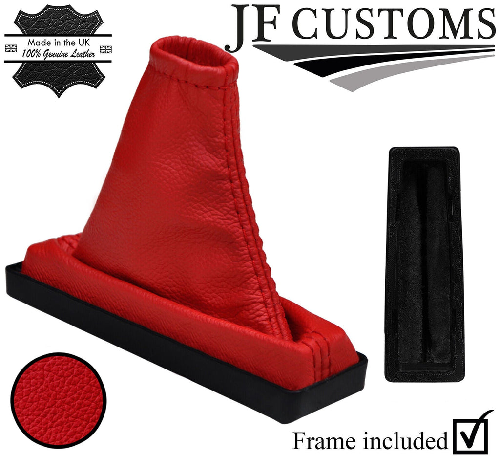 RED ITALIAN LEATHER HANDBRAKE BOOT+FRAME FITS RANGE ROVER P38 95-02 CUSTOM NEW