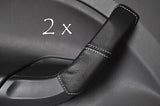 white stitch FITS SEAT IBIZA MK5 08+ 2X REAR DOOR HANDLE LEATHER COVERS