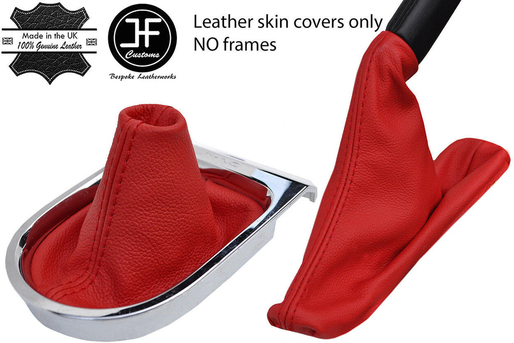 RED TOP GRAIN LEATHER GEAR HANDBRAKE GAITER COVER FOR FORD MUSTANG 2015-2018