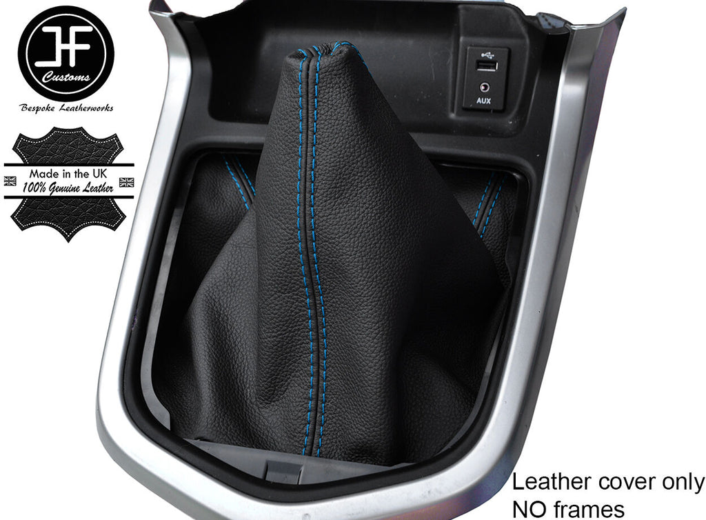 BLUE STITCHING LEATHER MANUAL GEAR GAITER FITS NAVARA NP300 D23 2015-2017