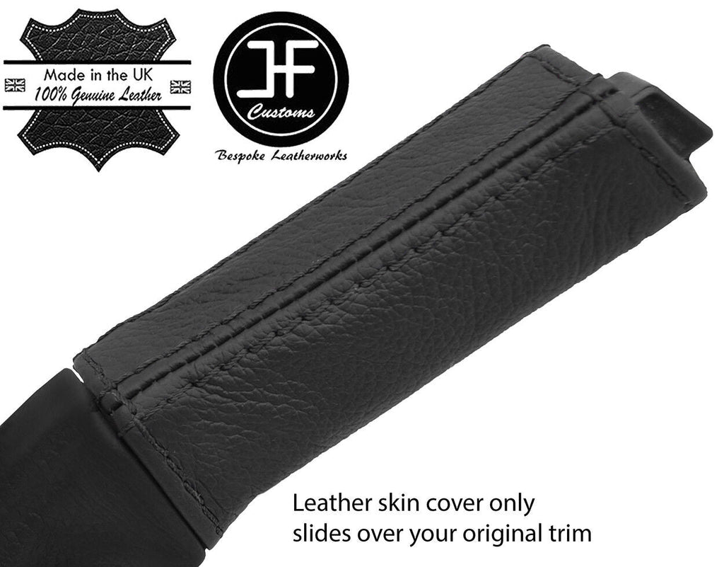 BLACK STITCHING REAL LEATHER HANDBRAKE HANDLE COVER FITS VOLVO 340 360 82-91