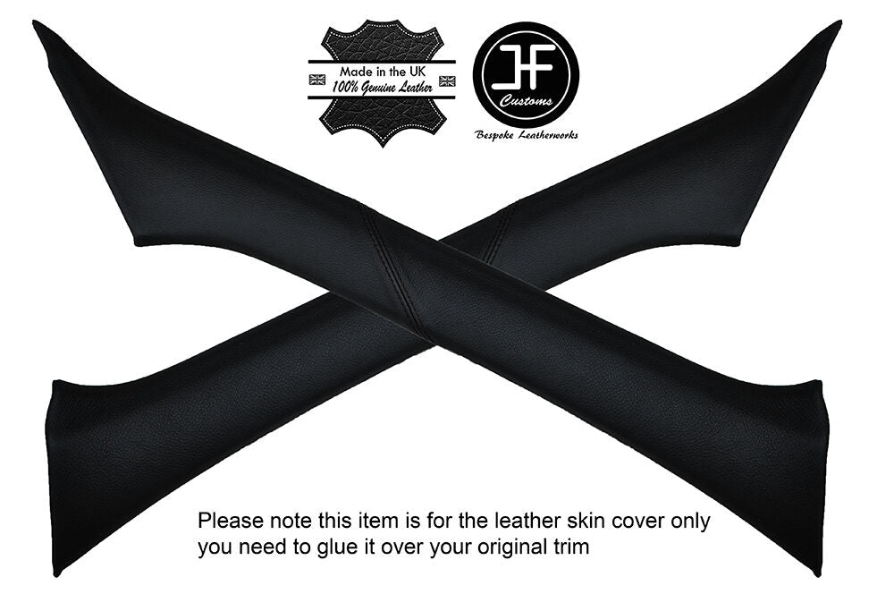 BLACK STITCHING 2X A POST PILLAR LEATHER COVERS FITS MITSUBISHI ECLIPSE 95-99