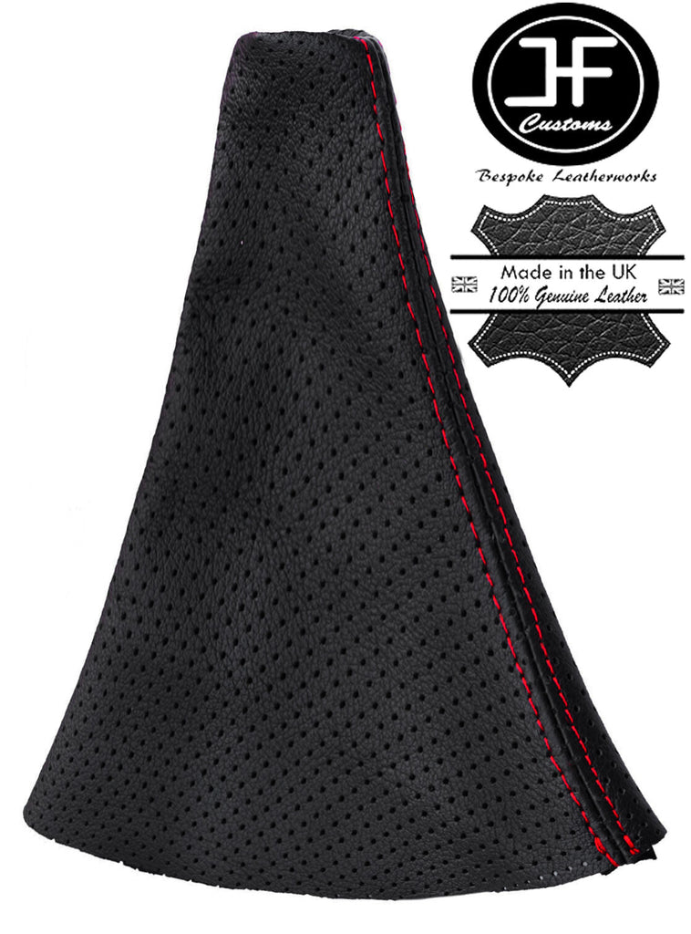 RED STITCH PERFORATED LEATHER GEAR GAITER FOR LAND ROVER FREELANDER 03-05