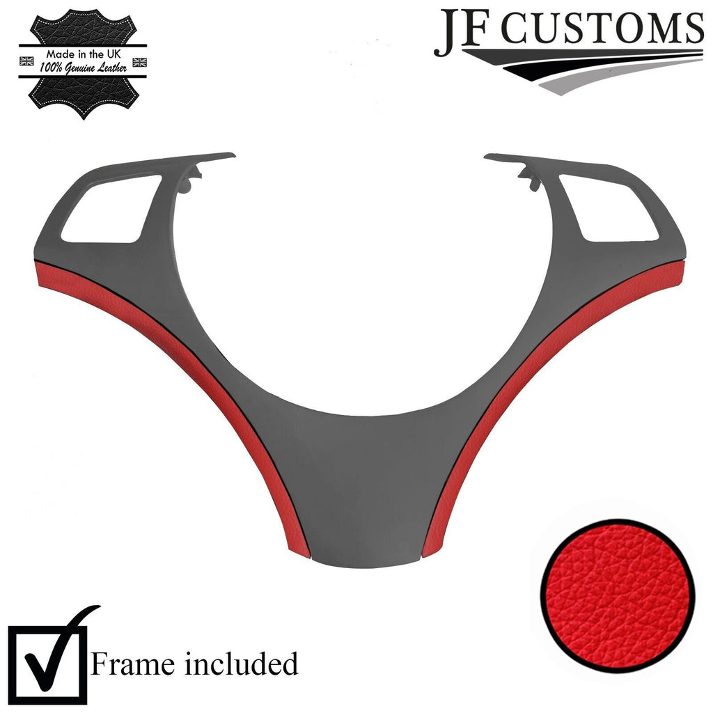 RED LEATHER STEERING SIDE TRIMS 2X FOR BMW E90 E91 E92 E93 SPORT 05-13
