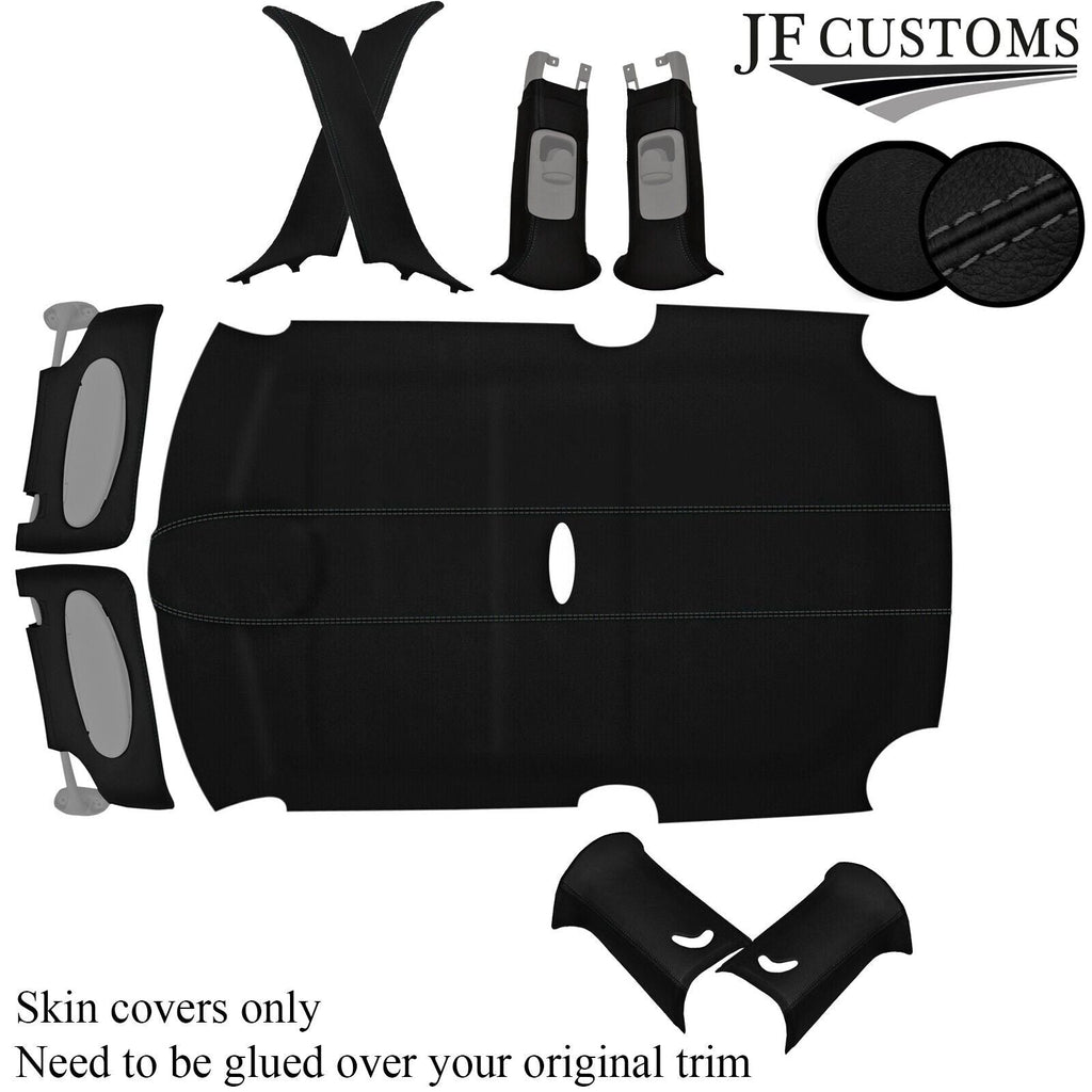 D GREY STITCH LEATHER+SUEDE COVERS FOR BMW MINI R50 R53 01-06 TOP RECOVERY KIT