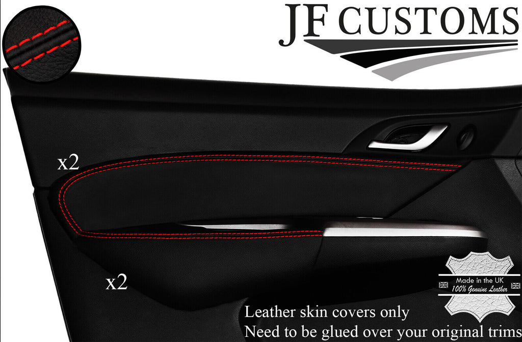 RED STITCH  2X FRONT DOOR TRIM + ARMREST COVRS FOR HONDA CIVIC TYPE R  06-12 5DR