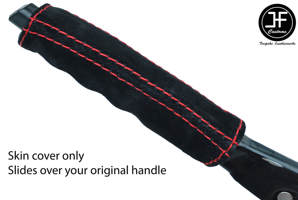 RED STITCHING SUEDE HANDBRAKE HANDLE COVER FITS VOLVO 850 1992-1997 CUSTOM NEW