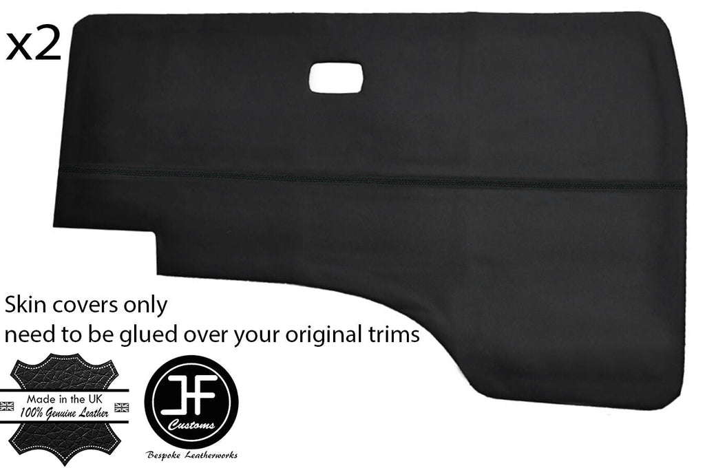 BLACK STITCH 2X DOOR CARD VINYL COVERS FITS VW T25 T3 WESTFALIA CAMPER STYLE 2