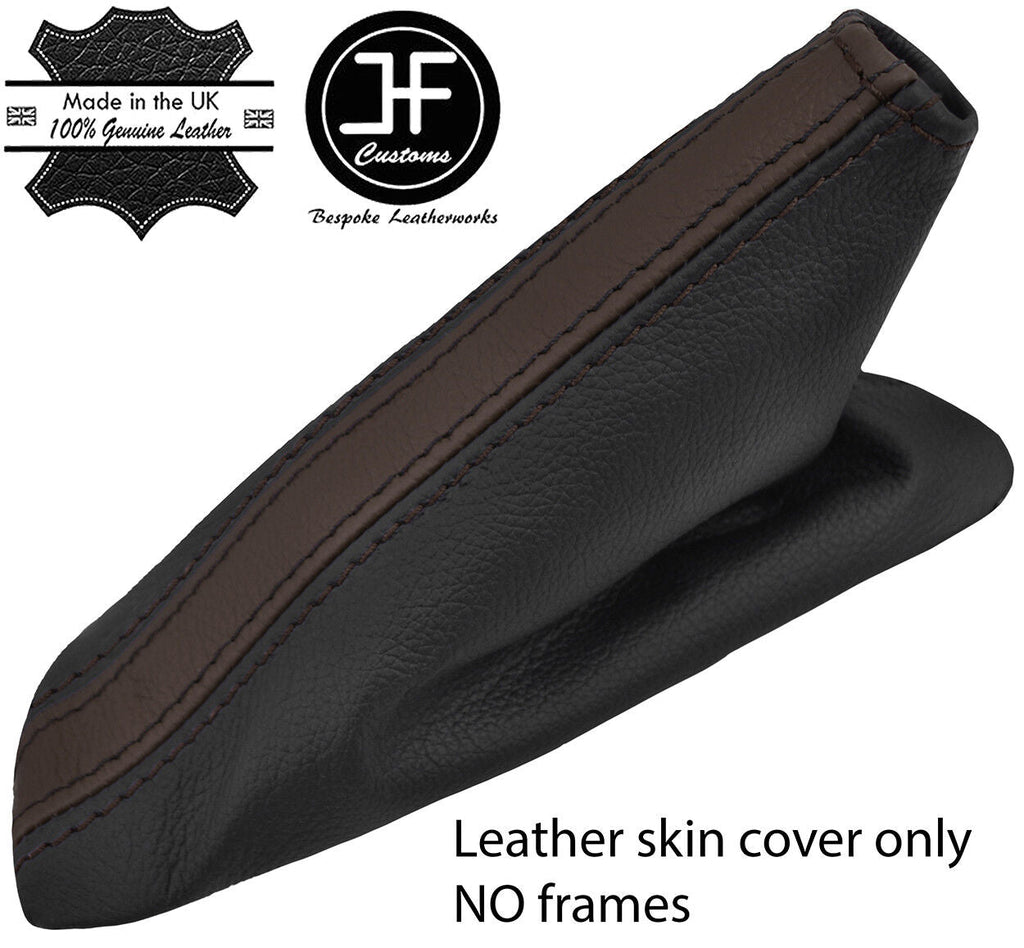BLACK& BROWN STRIPE REAL LEATHER HANDBRAKE GAITER FITS MAZDA MX5 MK3 05-15
