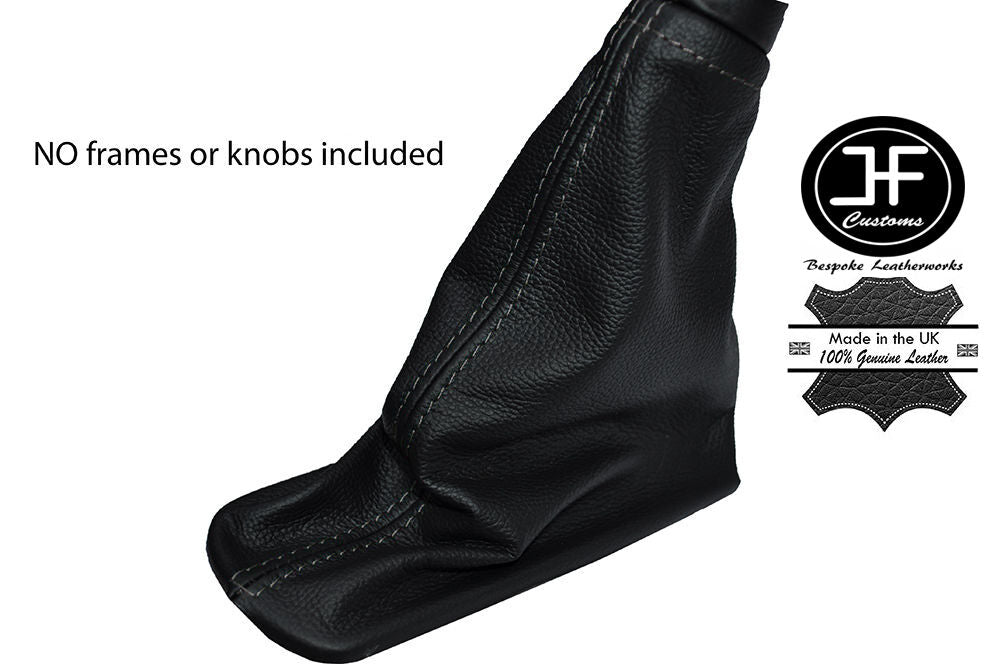 GREY STITCHING FITS VOLVO S40 V50 2004-2012 HANDBRAKE GAITER COVER LEATHER