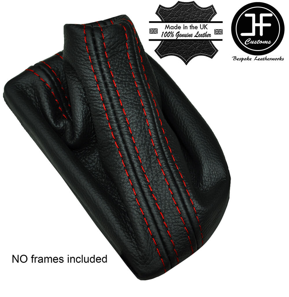 RED STITCH AUTO AUTOMATIC DSG LEATHER GEAR GAITER FITS VW CADDY 2011-2015
