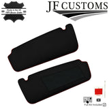 RED CROSS STITCH ITALIAN LEATHER 2X SUN VISOR COVERS FITS HONDA ACCORD 17-21