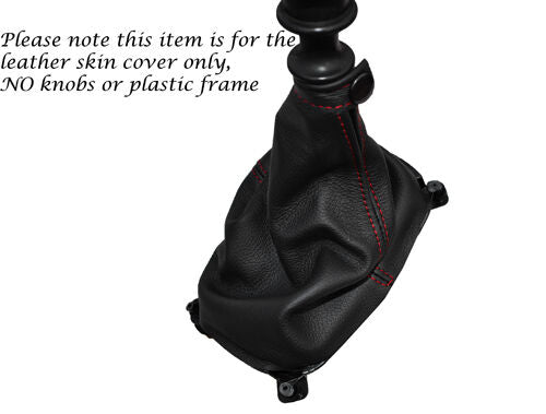 RED STITCHING FITS KIA SPORTAGE 2004-2010 LEATHER GEAR GAITER COVER ONLY