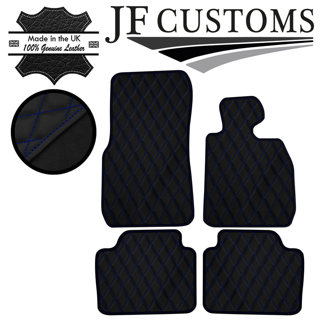 BLUE DIAMOND STITCH VINYL 4X TAILORED FLOOR MAT CARPETS FOR BMW F30 F31 12-16