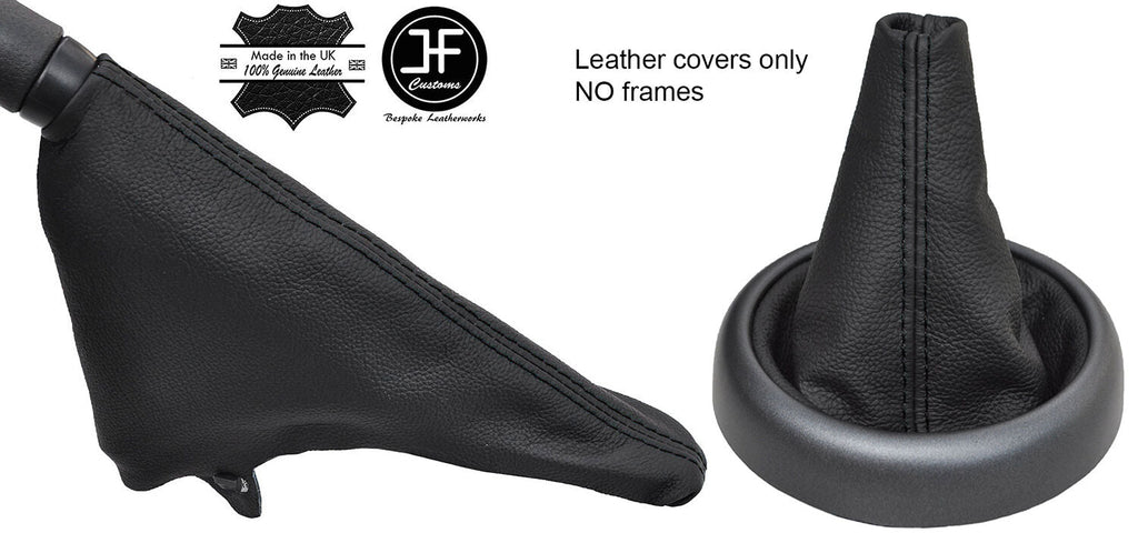 BLACK STITCH TOP GRAIN REAL LEATHER GAITER SET FITS BMW MINI R50 R52 R53 01-06