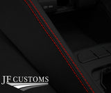 RED STITCH LEATHER CENTRE CONSOLE GEAR SURROUND TRIMN FITS KIA STONIC 17-21
