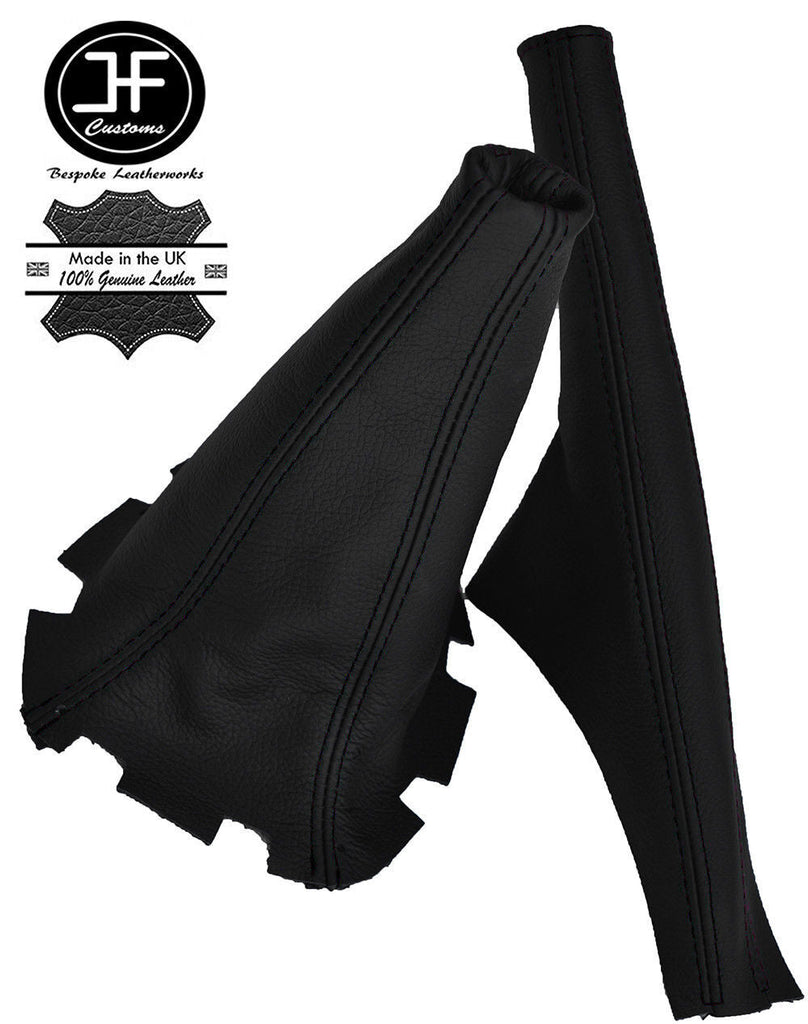 BLACK STITCH REAL LEATHER GEAR & HANDBRAKE GAITER FITS SUBARU FORESTER 97-2002