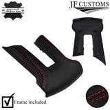 RED STITCH LEATHER COVERED STEERING WHEEL TRIMS+FRAMES FOR FORD MUSTANG 10-14