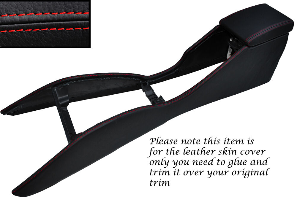 RED STITCH CENTRE CONSOLE COVER + ARMREST COVER FITS SUBARU IMPREZA WRX 98-00