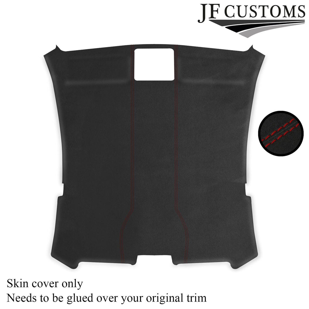 DARK RED STITCH HEADLINER D GREY LUXE SUEDE COVER FOR BMW6 E63 04-10 COUPE