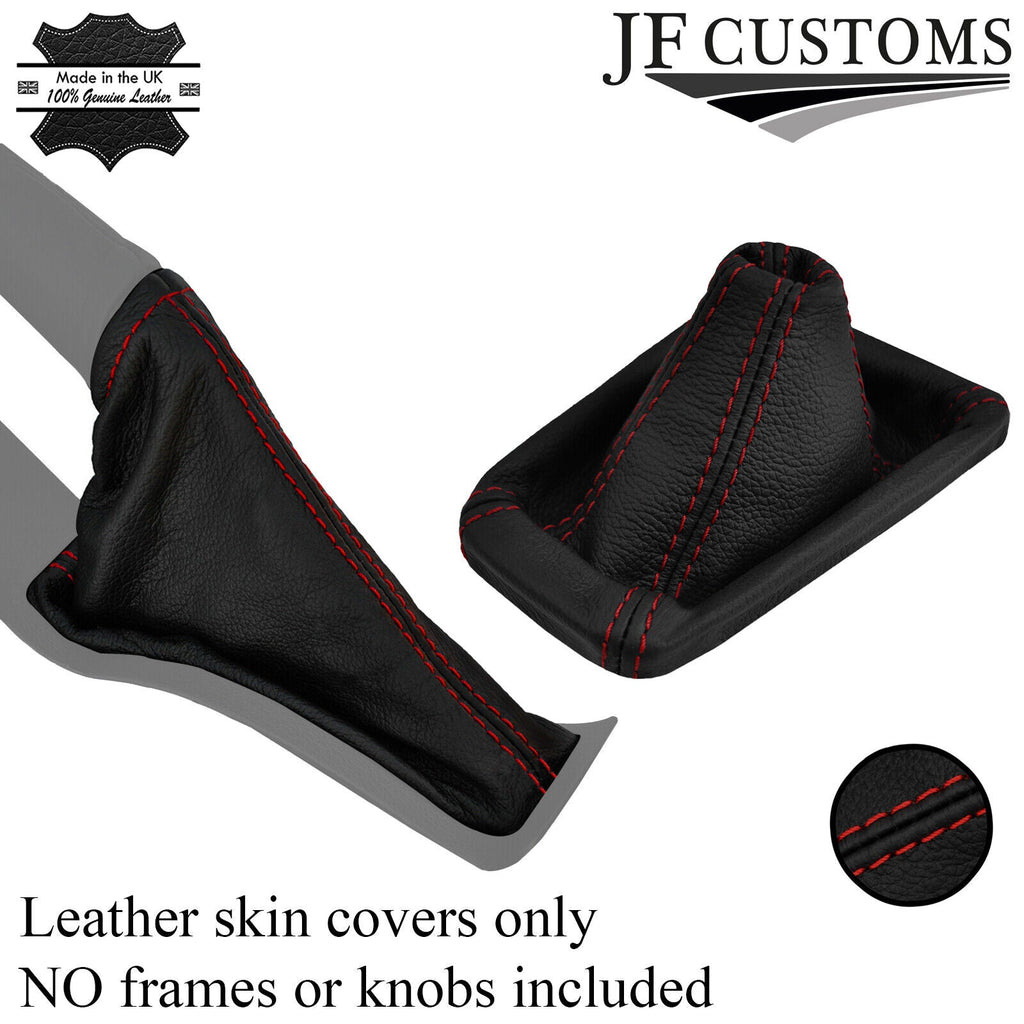 D RED STITCH ITALIAN LEATHER GEAR HANDBRAKE GAITER COVERS FOR FORD FOCUS 14-18