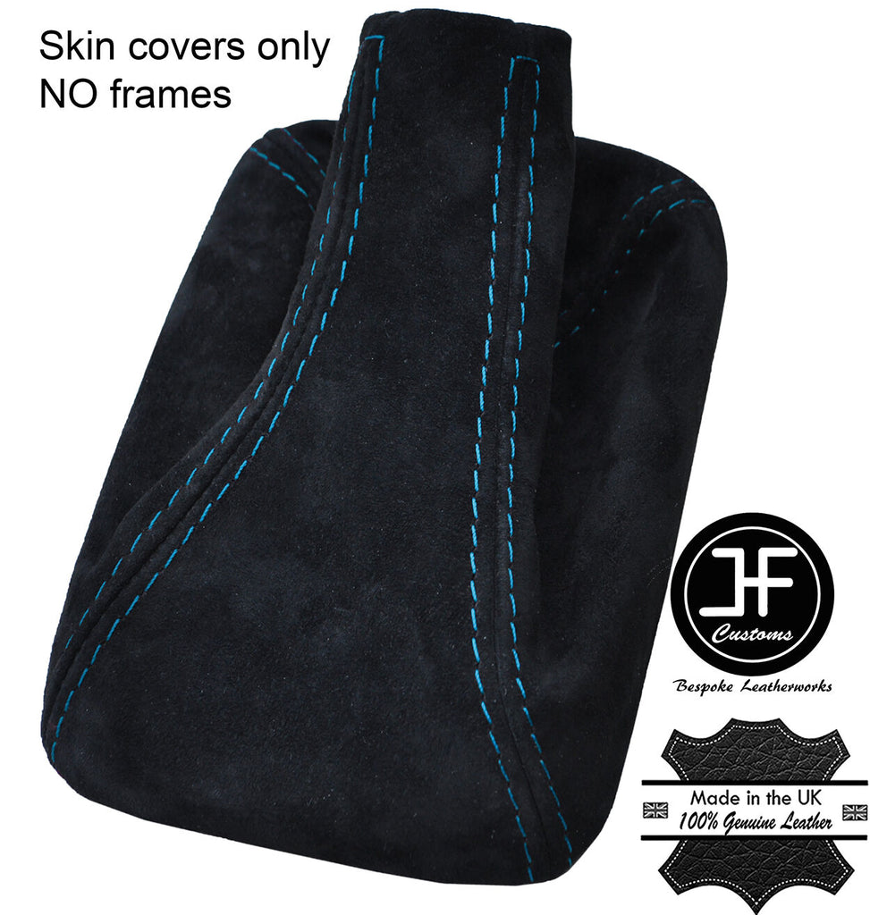 BLUE STITCHING REAL SUEDE MANUAL GEAR GAITER FITS TOYOTA MR2 MK2 1989-2000