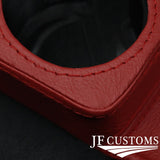 D RED LEATHER COVERED CONSOLE CUP HOLDER TRIM FITS MERCEDES W126 S CLASS 79-91