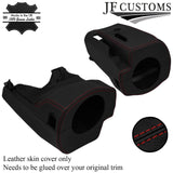 FITS FORD MUSTANG 15-21 DARK RED STITCH STEERING SHROUD COLUMN LEATHER COVER