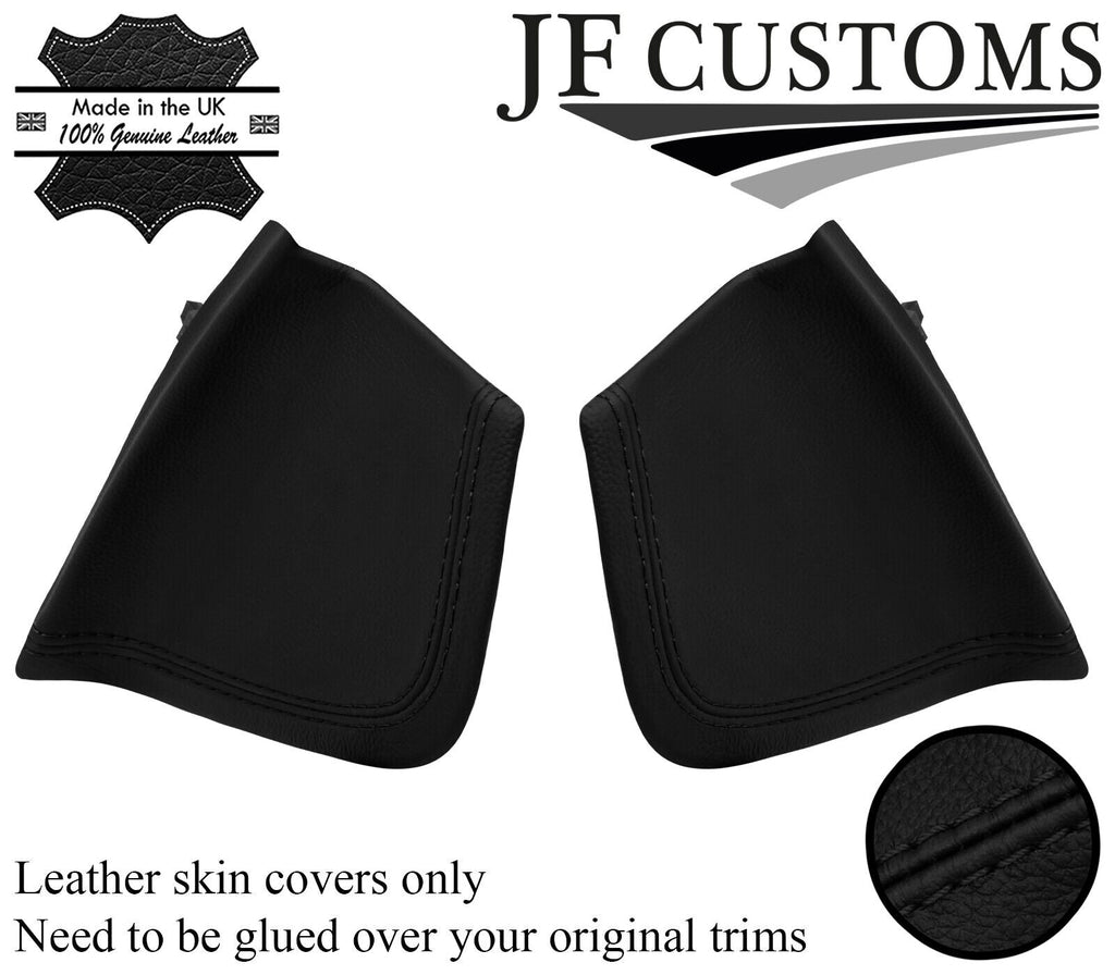 BLACK STITCH ITALIAN LEATHER 2X DASH END TRIM COVERS FITS PORSCHE 911 997 05-12
